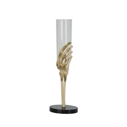Halloween Skeleton Hand Goblet – Retro Plastic Champagne Flute with Skull Hand Arm Design for Halloween Party, Bar & Table Decor