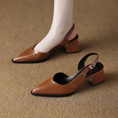 Zapatos de tacón de aguja con punta para mujer - Elegantes zapatos de vestir de tacón alto, mocasines sin cordones para oficina y fiesta
