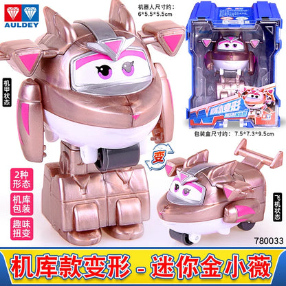 Super Wings Mini Transforming Plane Robot Toy – Anime-Style Deformation Action Figure, Transformable Aircraft Toy for Kids & Christmas Gifts
