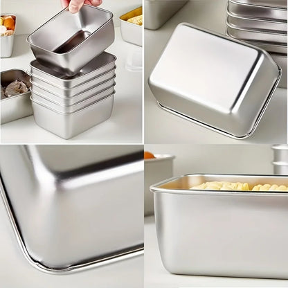 Juego de 5 recipientes de almacenamiento de alimentos de acero inoxidable – Fiambreras herméticas sin BPA para preparación de comidas, oficina y camping