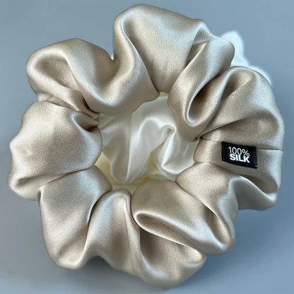Goma para el pelo 100% seda Mulberry – 19 Momme, elástico grande para mujeres y niñas | Accesorio de lujo de seda para coleta