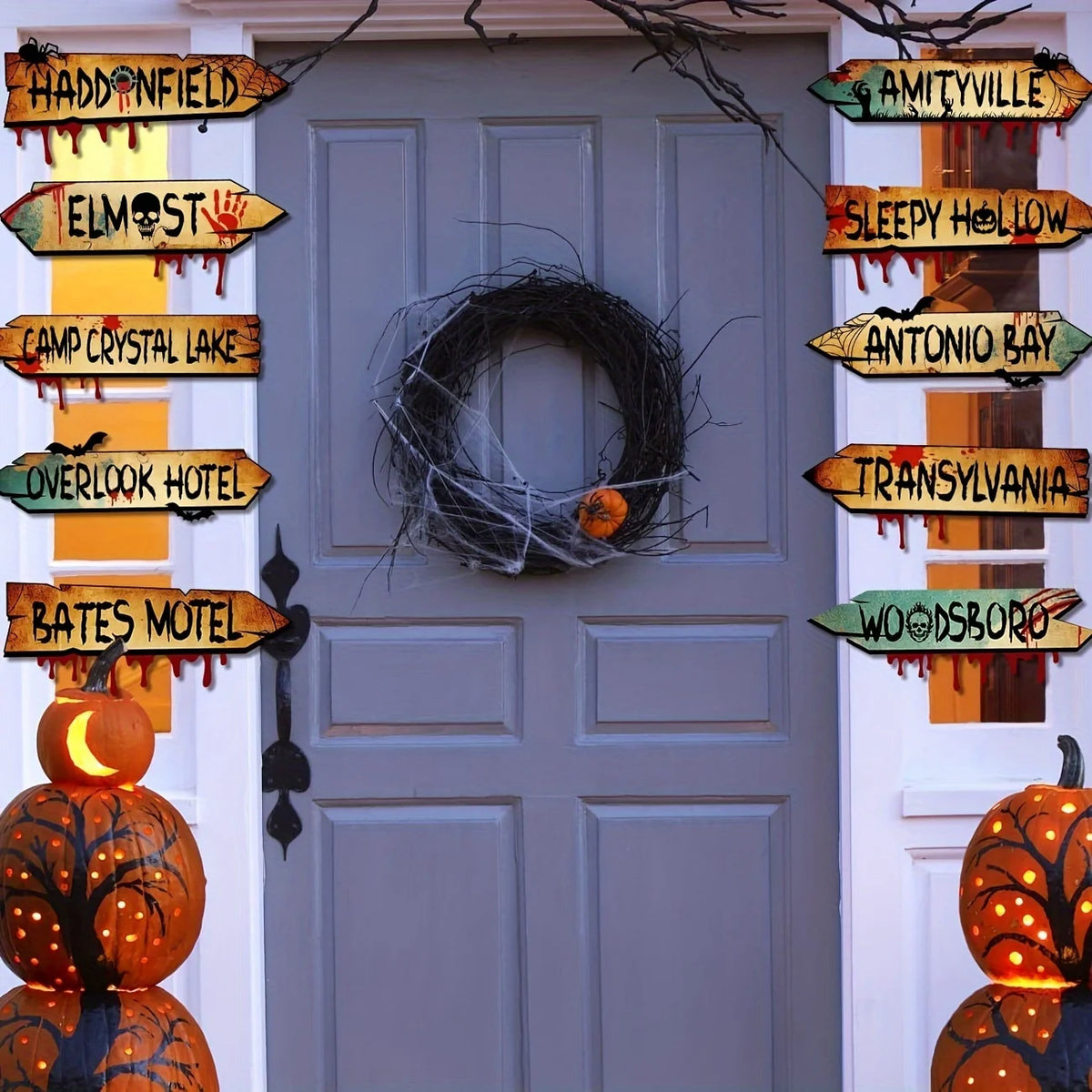20PCS Halloween Scream Horror Yard Signs – Ghost Arrow Signs for Outdoor Lawn, Yard & Haunted House Party Decorations