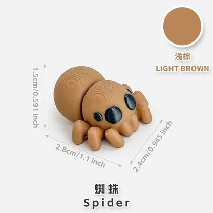 10/50 unidades de figuras de mini animales impresas en 3D – Modelos de simulación de dibujos animados móviles, juguetes coleccionables bonitos, decoración de escritorio y set de regalo de cumpleaños
