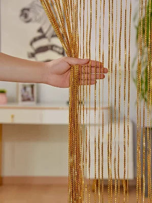 Cortina decorativa de hilos – Separador de ambientes con borlas para puertas, ventanas y decoración del hogar