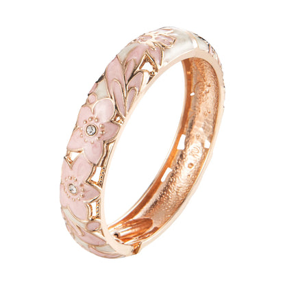 Women’s Double Enamel Cloisonne Bangle Set Indian Dubai Style Trendy Metal Bracelet Jewelry Accessories