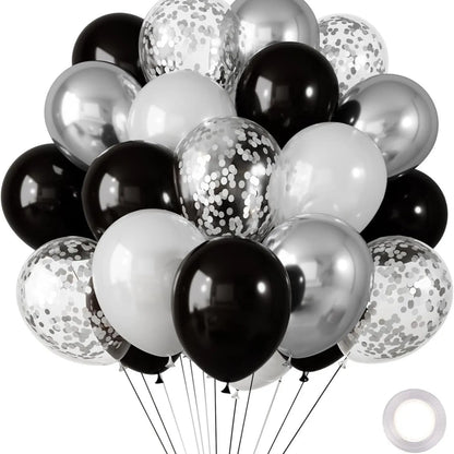 30 Globos de Látex Cromados – Globos de Helio Metálicos Blancos, Rosas y Azules para Decoración de Bodas, Cumpleaños, Baby Showers y Fiestas