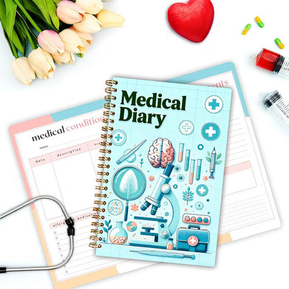 Health Diary Book – Structured Medication Tracker, Symptom Log & Daily Health Management Journal
