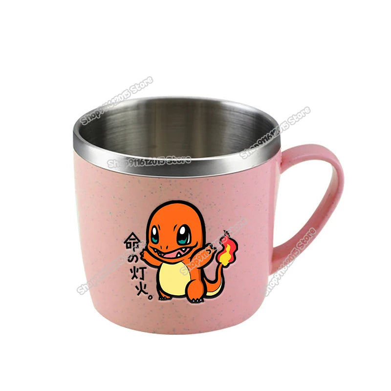 Pokémon Stainless Steel Mug – Pikachu, Snorlax & Eevee Cartoon Drink Cup