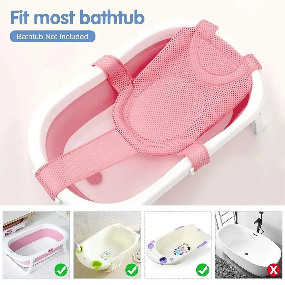 Coussin de support de bain réglable pour bébé – Siège de bain antidérapant pour nouveau-né pour baignoire, douche et bain pour bébé
