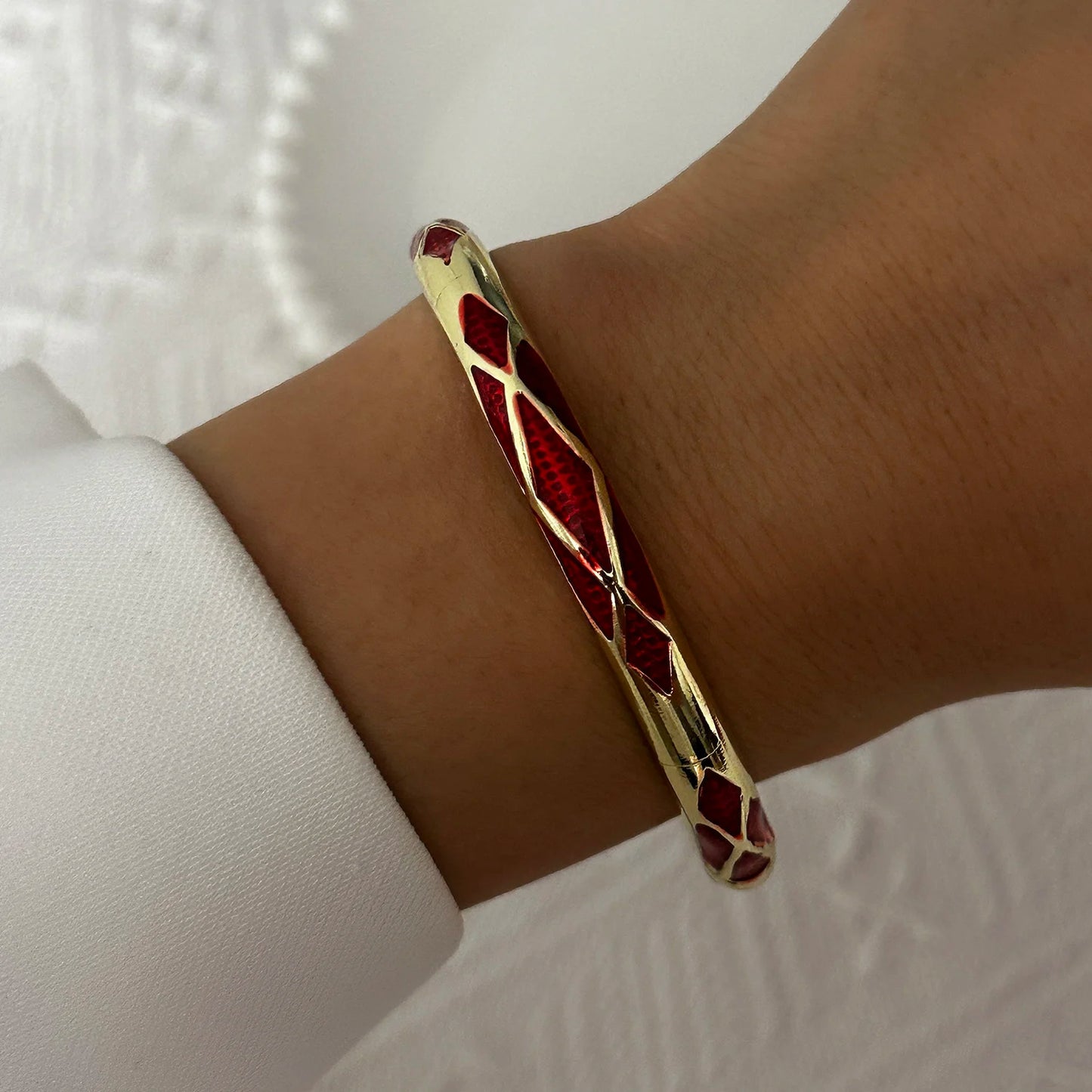 Elegante pulsera de esmalte de flores con circonitas – Pulsera retro chapada en oro con ojo turco floral para mujer | Joyería de moda para fiesta