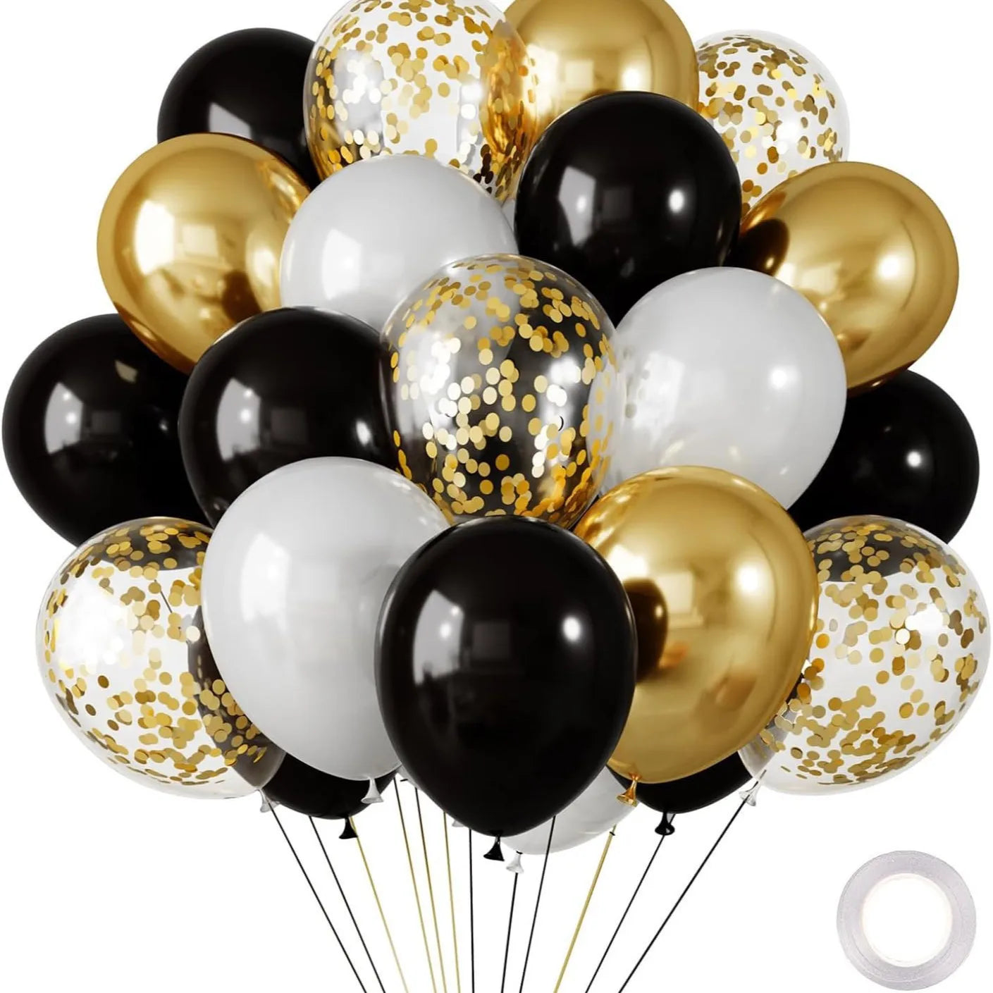 30 Globos de Látex Cromados – Globos de Helio Metálicos Blancos, Rosas y Azules para Decoración de Bodas, Cumpleaños, Baby Showers y Fiestas