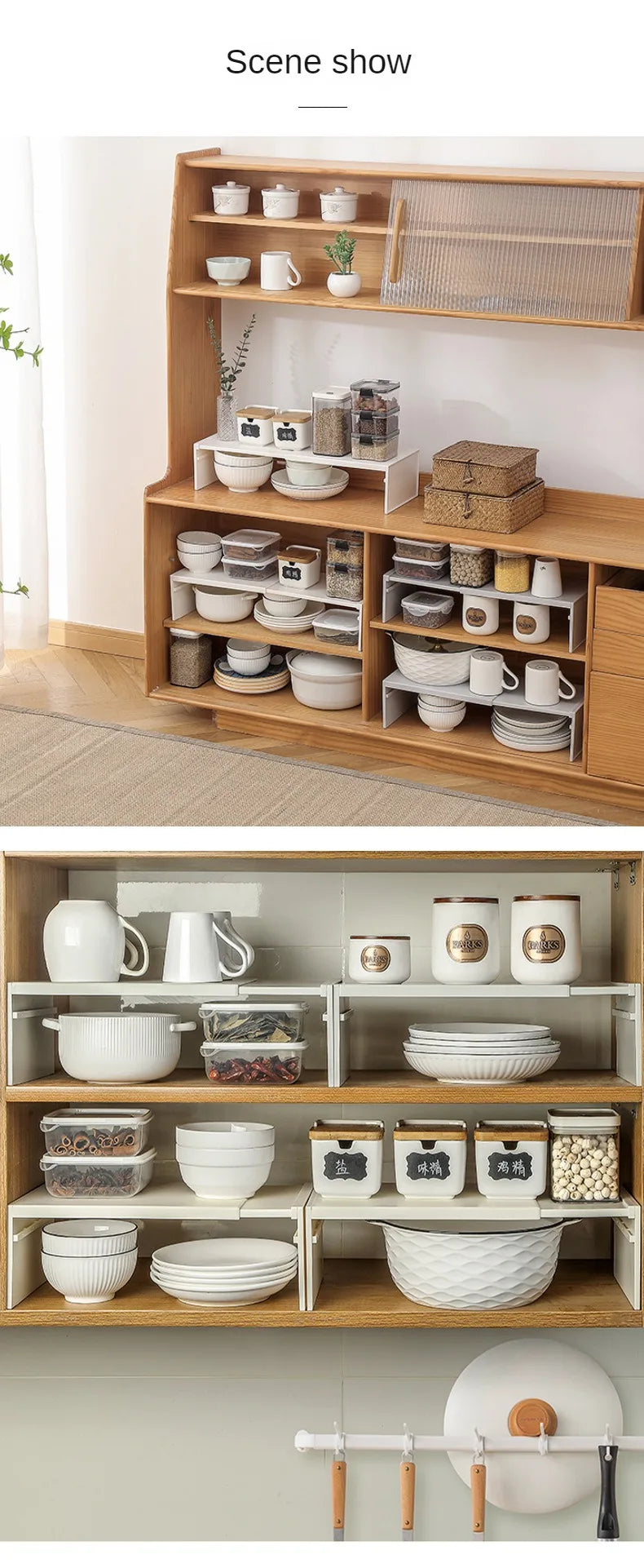 Estante Organizador Expandible para Gabinete de Cocina – Estante Ajustable para Especias y Platos