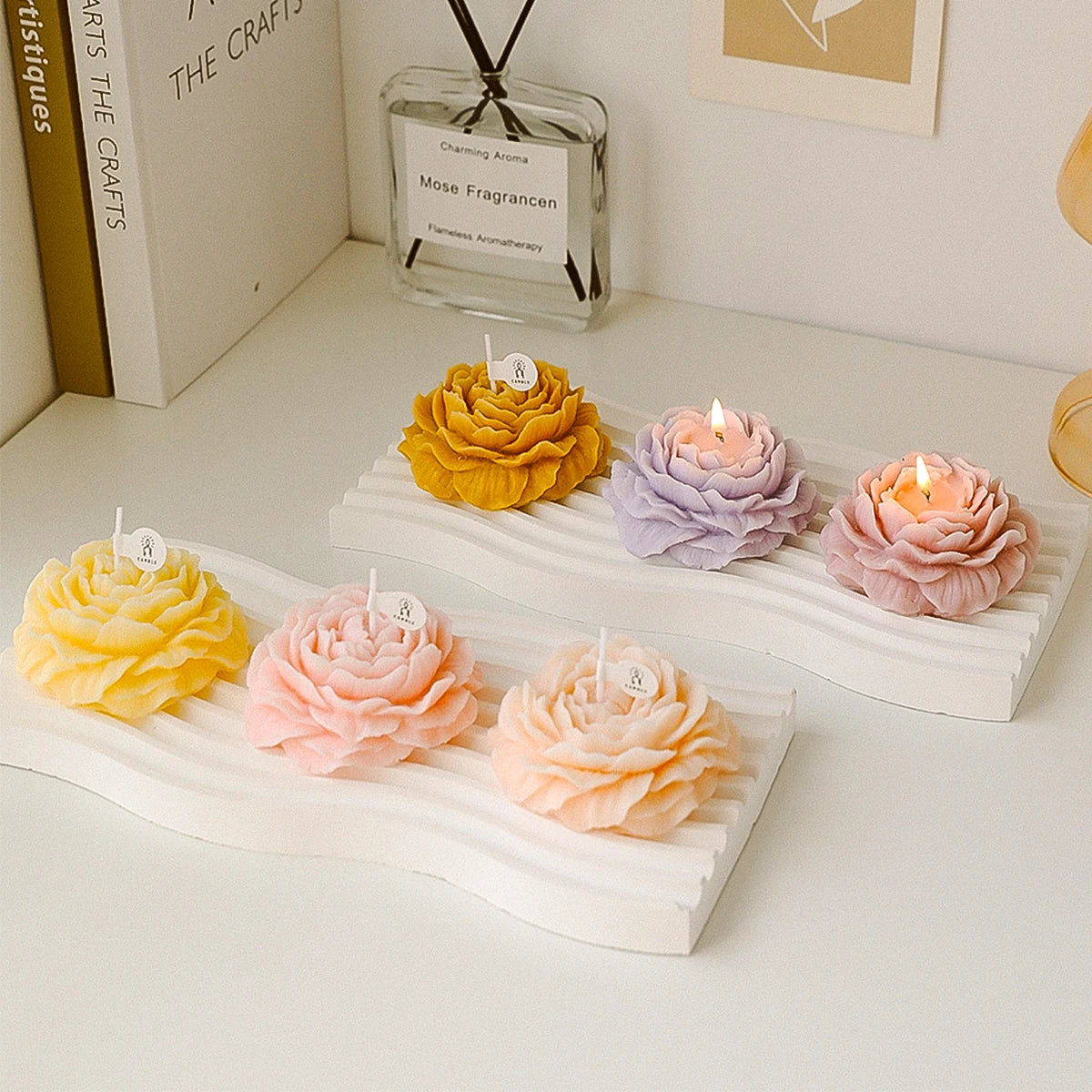 3D Peony Flower Scented Candle – Creative Aromatherapy Candle for Wedding Decor, Valentine’s Day Gifts, Souvenirs & Home Decoration