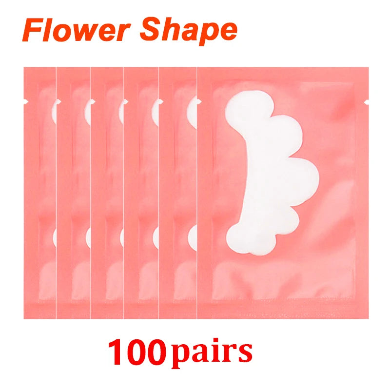 25/50/100 pares de parches para extensión de pestañas LAUKISS – Almohadillas sin pelusa debajo de los ojos para construcción de pestañas, pestañas postizas y aplicación de belleza