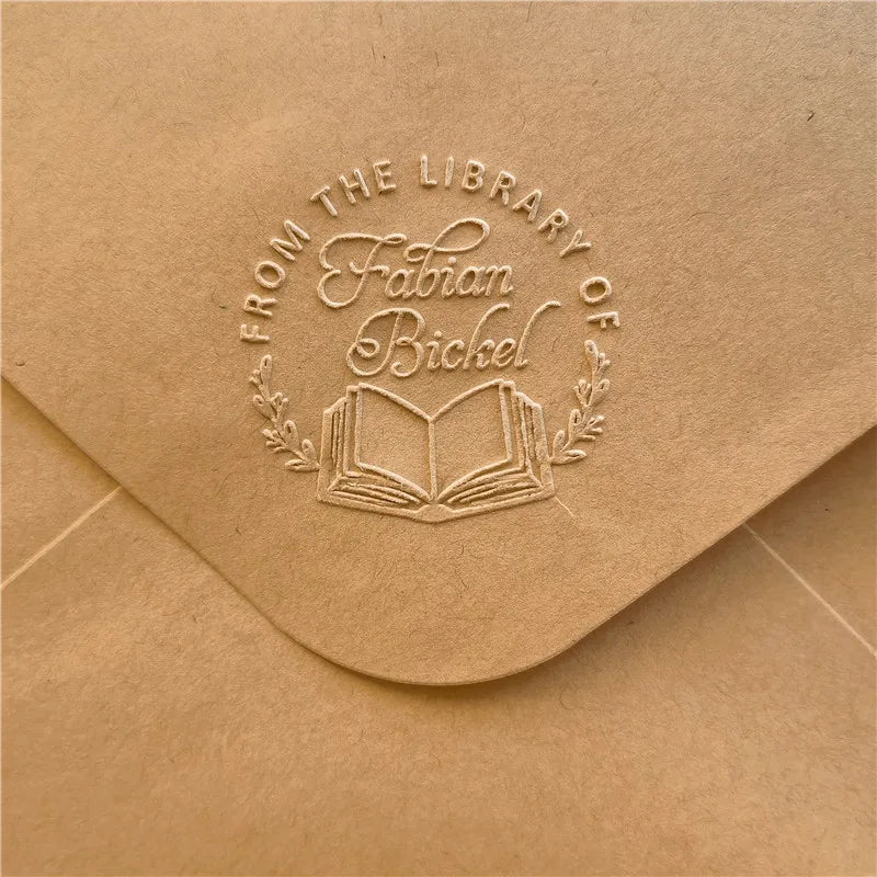 Custom Initials Embosser Stamp – Personalized Book & Wedding Embossing Seal for Address, Library & Gift Branding | Custom Paper Decor Accessory