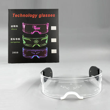 Gafas LED ciberpunk luminosas – Gafas futuristas con luz para cosplay, raves y fiestas de Halloween