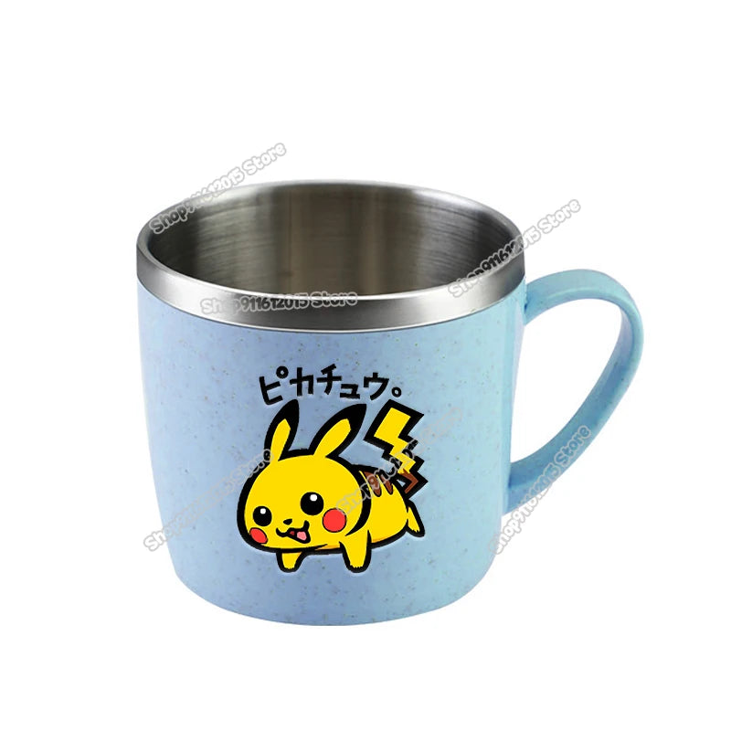 Pokémon Stainless Steel Mug – Pikachu, Snorlax & Eevee Cartoon Drink Cup