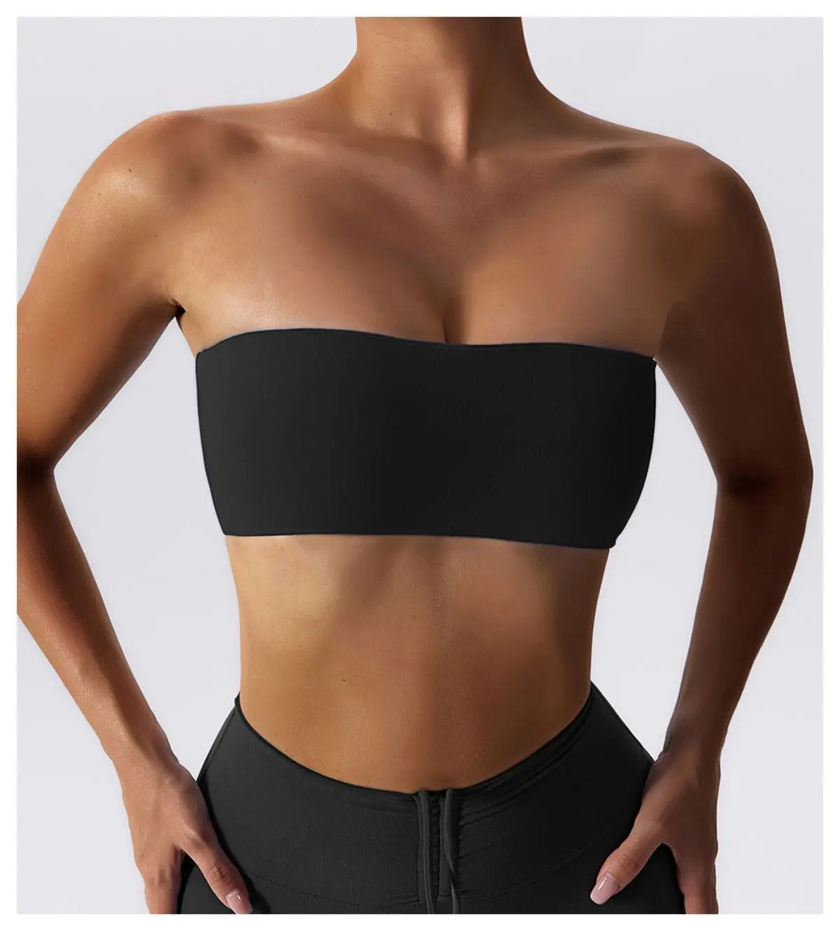 Women’s Strapless Sports Bra – Quick-Dry Tube Top Fitness Yoga Gym Chest Wrap Activewear