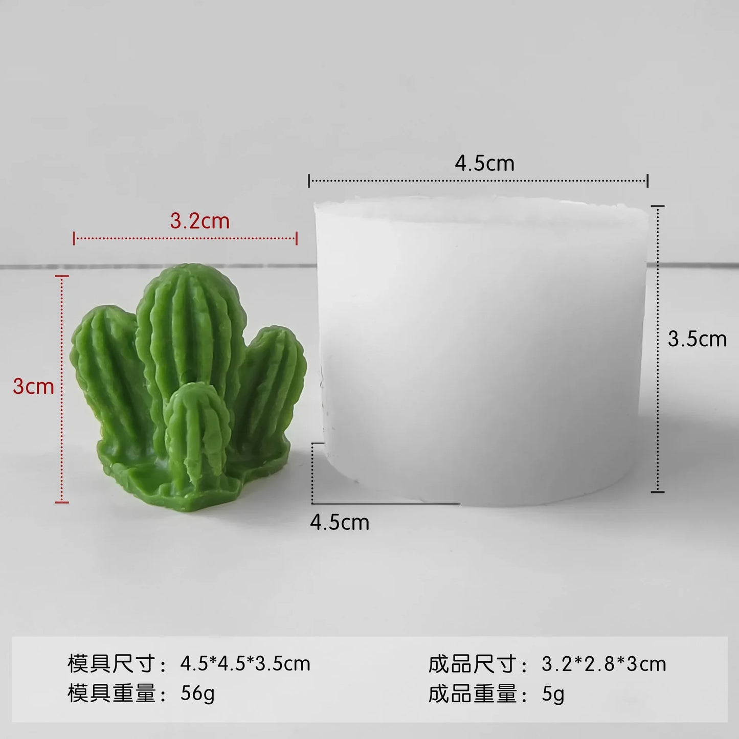 Molde de Silicona para Velas de Aromaterapia con Diseño de Cactus DIY – Molde de Plantas Suculentas para Velas Hechas a Mano de Cera de Soja, Manualidades de Resina, Adornos de Yeso y Proyectos DIY de Decoración del Hogar