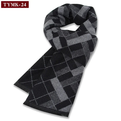 Écharpe d'hiver en imitation cachemire pour homme, douce à carreaux, chaude en mélange de laine, longue, châle, cache-col