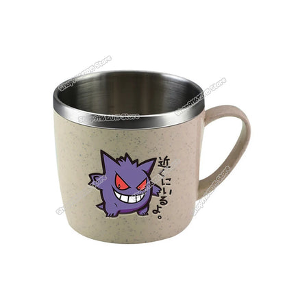 Pokémon Stainless Steel Mug – Pikachu, Snorlax & Eevee Cartoon Drink Cup