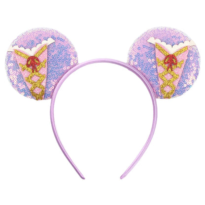 Diadema de orejas de Mickey Mouse de Lilo & Stitch – Lazo de lentejuelas de 5" Accesorio para el cabello de dibujos animados para mujeres y niñas | Diadema para fiestas y festivales
