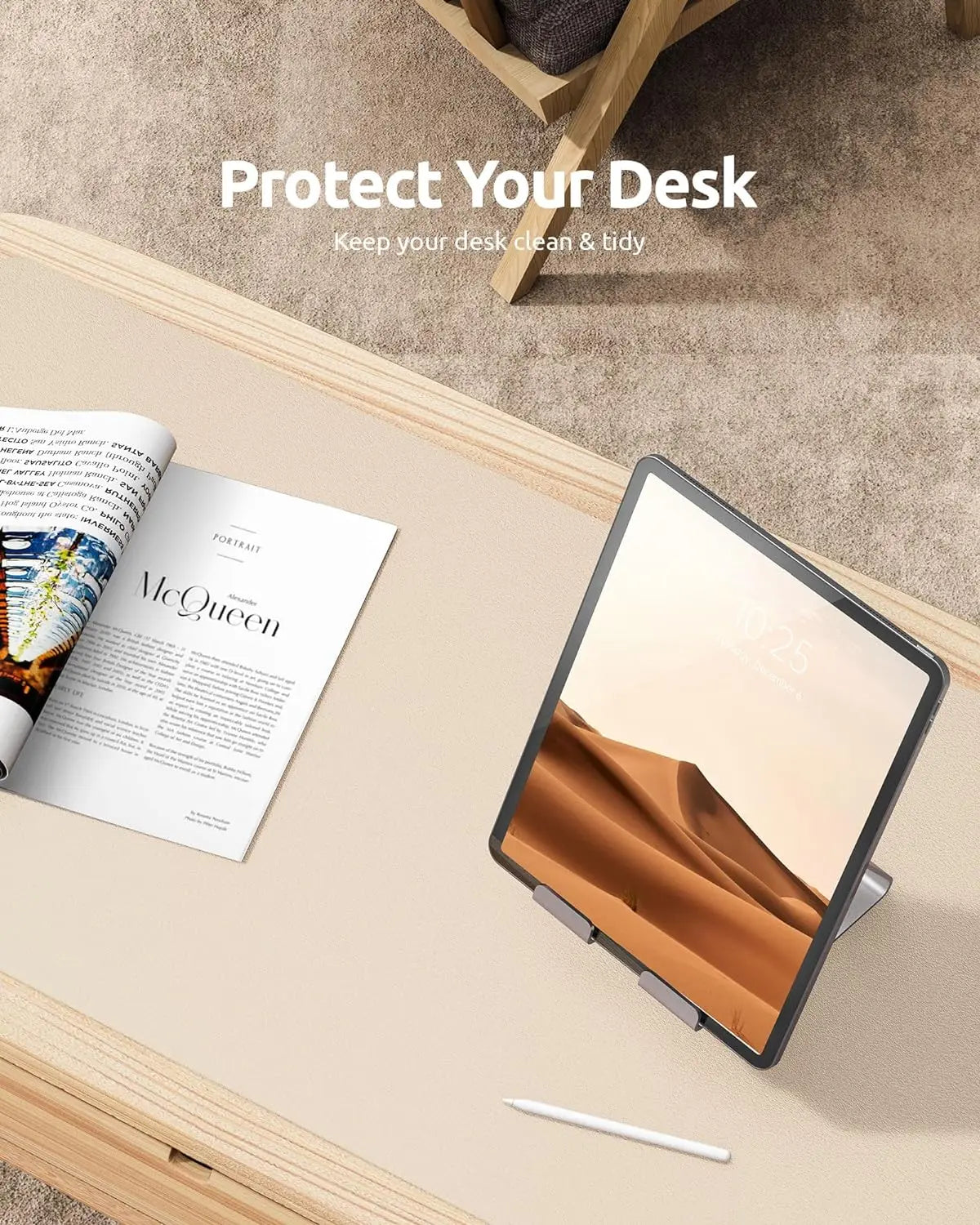 Alfombrilla de escritorio grande de cuero PU - Mouse Pad antideslizante y protector de escritorio para laptop, teclado, oficina y juegos