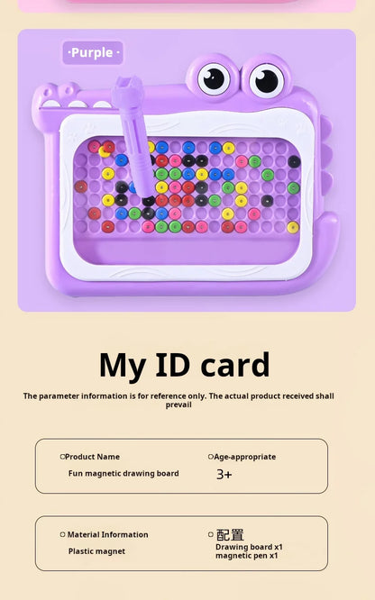 Pizarra magnética de cuentas para niños – Juguete educativo Montessori para garabatear con bolígrafo de rompecabezas, juego creativo de dibujo y aprendizaje para niños de 3 a 8 años, regalo STEM interactivo
