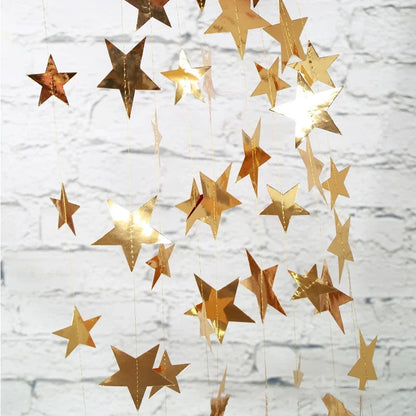 4M Moon & Star Glitter Paper Garland – Hanging Party Banner for Weddings, Eid, Baby Showers & Celebrations