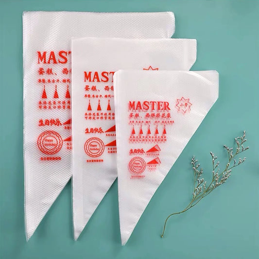 100 unidades de mangas pasteleras desechables gruesas – Mangas pasteleras para decoración de tartas, mangas para crema de mantequilla y glaseado, suministros de repostería para cupcakes, postres y herramientas de decoración de pasteles