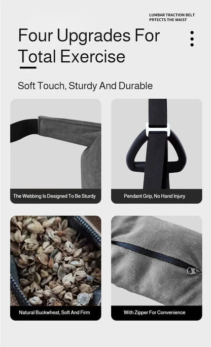 Cinturón de tracción lumbar – Cinturón de apoyo para estiramiento espinal doméstico para relajación de cintura, estiramiento de espalda y ejercicio de descompresión en barra horizontal
