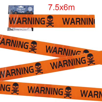 Halloween Warning Tape – Scary Caution & Hazard Tape Roll for Indoor & Outdoor Party Decorations, Spooky DIY Props & Haunted House Decor
