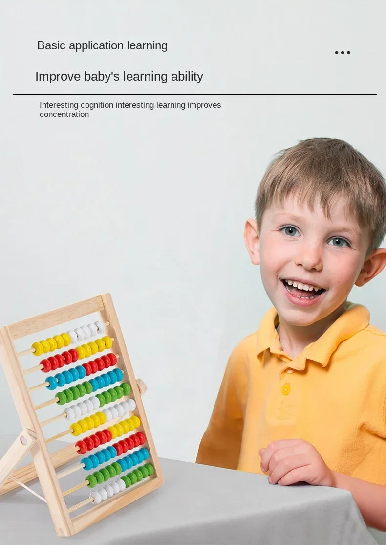 Classic Wooden Counting Toy – 100 Beads Montessori Abacus, Preschool Math Learning Toy, Number Arithmetic Practice Board, Early Education Gift for Toddlers
