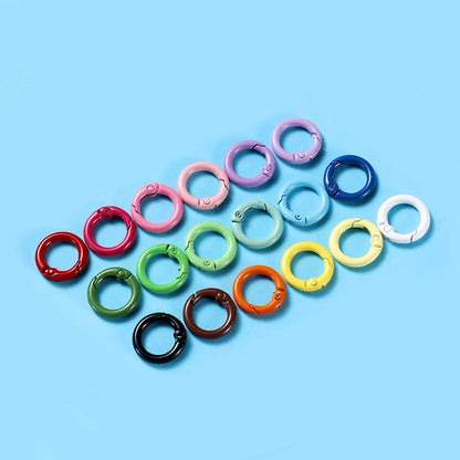 5-Piece Metal Spring O-Ring Carabiner Keychain Clips – Openable Round Buckle Connectors for DIY Keychains, Dog Chains & Jewelry Making