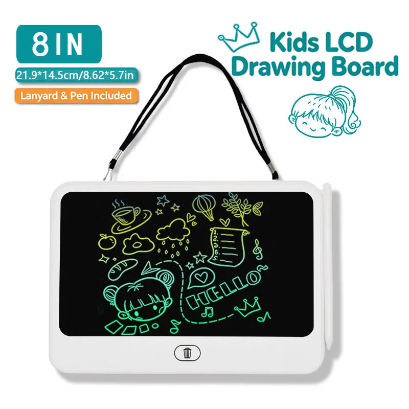 8/11/13/16-Inch LCD Writing Tablet for Kids – Reusable Handwriting Pad, Drawing & Painting Board, Educational Learning Toy for Boys and Girls