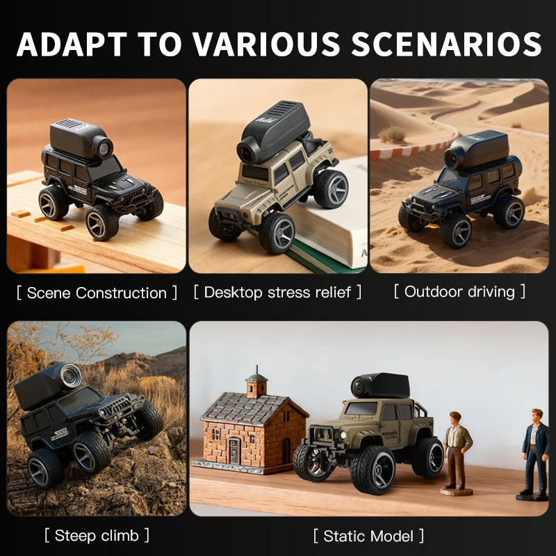 1:64 Mini RC Car with Camera – 2.4G Remote Control Racing Stunt Car with WiFi App Control for Kids