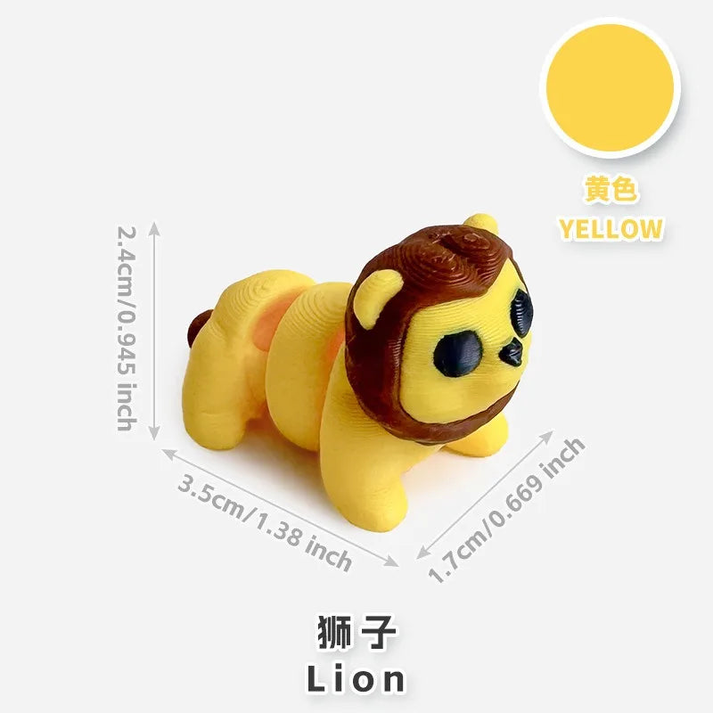 10/50 unidades de figuras de mini animales impresas en 3D – Modelos de simulación de dibujos animados móviles, juguetes coleccionables bonitos, decoración de escritorio y set de regalo de cumpleaños