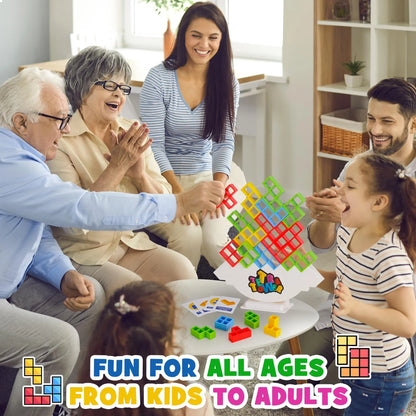 Juego de equilibrio y apilamiento Tetra Tower – Divertido juego de mesa de construcción de puzles para niños y adultos, desafío de apilamiento estratégico, actividad para noche de juegos en familia y regalo interactivo en equipo