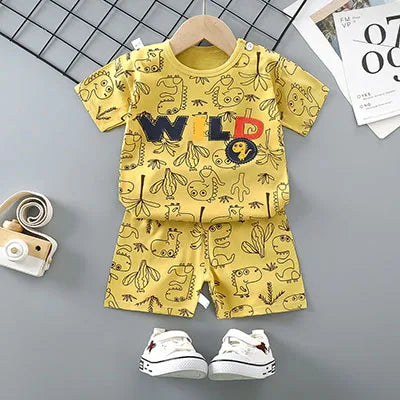 Ensemble d'été Donald Duck pour enfants – Survêtement 2 pièces pour garçons avec t-shirt et short, tenue décontractée pour bébés de 1 à 4 ans, vêtements de jeu confortables pour l'été