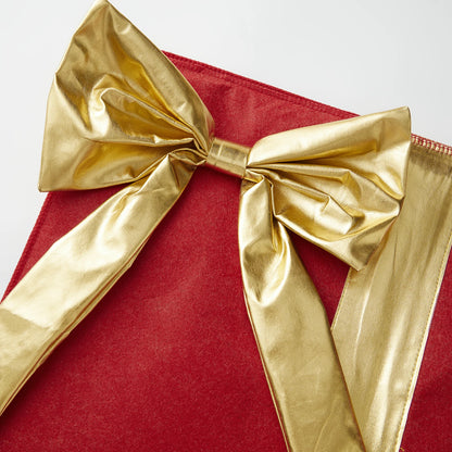 Adult Christmas Present Box Costume with Bow Decoration, Sleeveless Gift Box Cosplay Outfit for Christmas Parties, Holiday Events, Costume Parties and Festive Celebrations