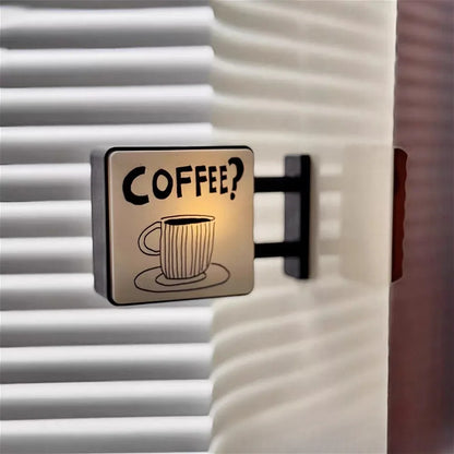 Retro Coffee Shop Fridge Magnet – Glowing Miniature Coffee Corner Magnetic Ornament for Home Décor
