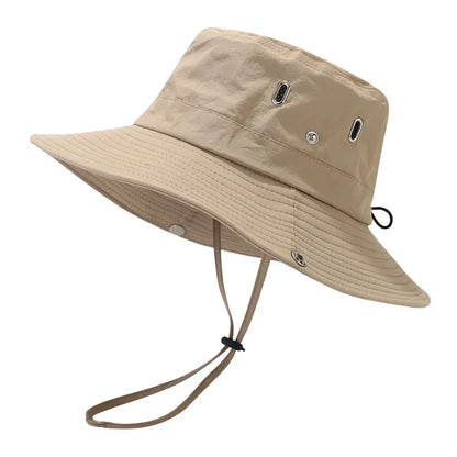 Men's Summer Wide Brim Bucket Hat – Waterproof UV Protection Fisherman Sun Hat for Hiking, Fishing, Climbing & Outdoor Activities