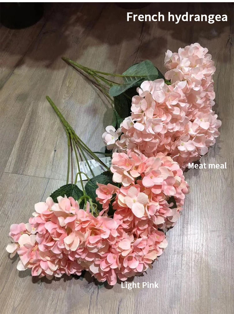 Bouquet d'Hortensias Artificiels à 5 Têtes – Fleurs Artificielles en Soie pour Décoration de Mariage, Arrangements de Fête, Décoration de Salon & Accessoires Floraux pour la Maison