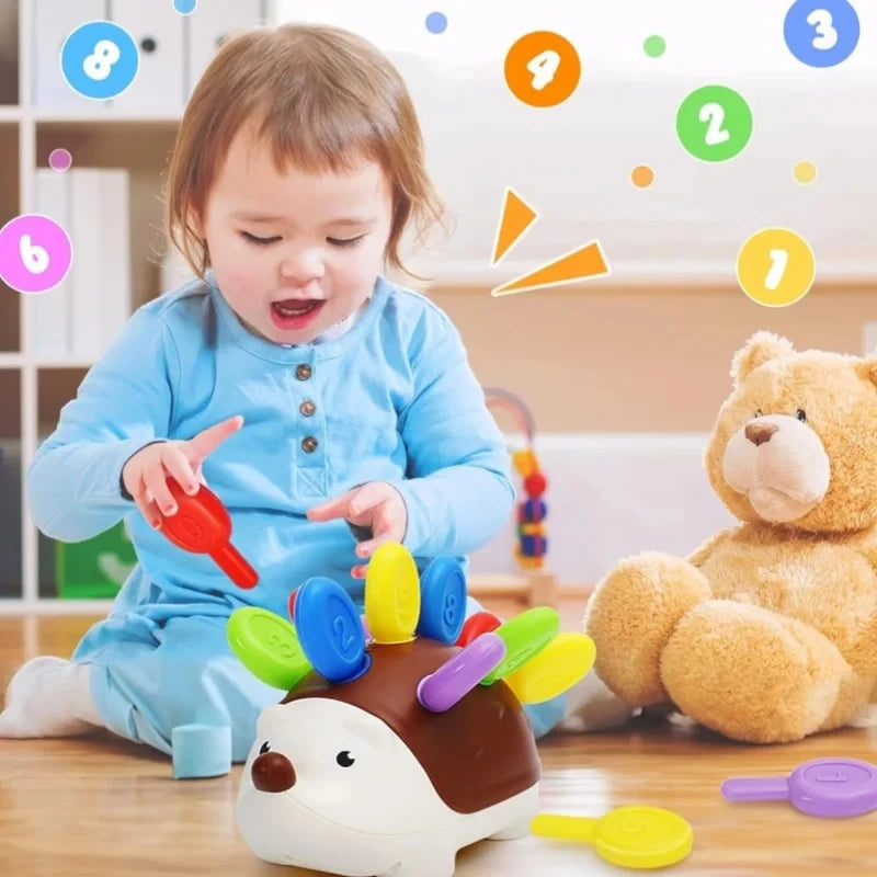 Jouet Hérisson Sensoriel Montessori – Jouet Éducatif pour le Développement de la Motricité Fine pour les Tout-Petits de 1 à 4 Ans