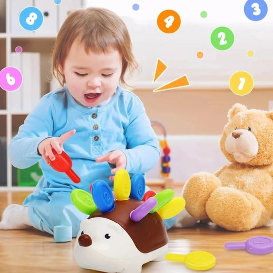 Juguete Sensorial de Erizo Montessori – Juguete Educativo de Motricidad Fina para Niños Pequeños de 1 a 4 Años