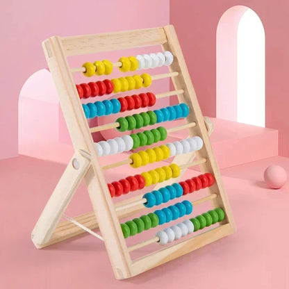 Classic Wooden Counting Toy – 100 Beads Montessori Abacus, Preschool Math Learning Toy, Number Arithmetic Practice Board, Early Education Gift for Toddlers