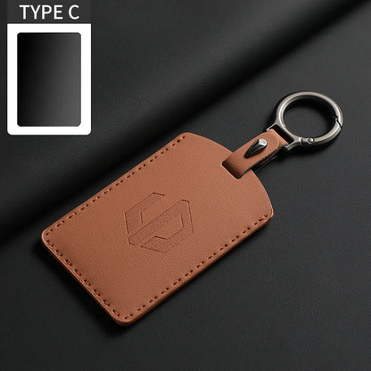 Funda protectora de cuero genuino para llave de coche LEAPMOTOR B01, C10, C11 y C16 – Kit prémium de protección de mando a distancia y tarjeta llave