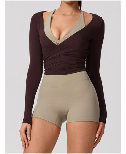 Women’s Long Sleeve Yoga Top – Quick-Dry Breathable Sportswear for Gym, Pilates, Dance & Ballet
