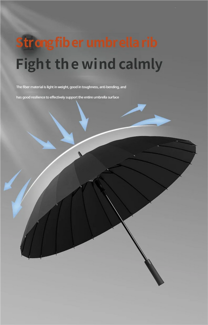Paraguas extragrande a prueba de viento – Paraguas automático de lluvia con doble capa y 24 varillas, resistente a tormentas, para uso familiar y exterior