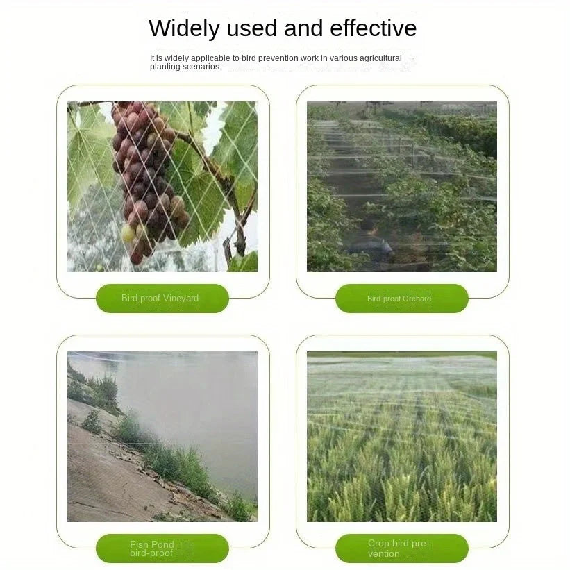 Filet de protection robuste en nylon pour oiseaux – Maille de protection pour le jardin pour les poulaillers, les enclos à volailles, les barrières anti-écureuils, les arbres fruitiers et la protection des plantes extérieures.